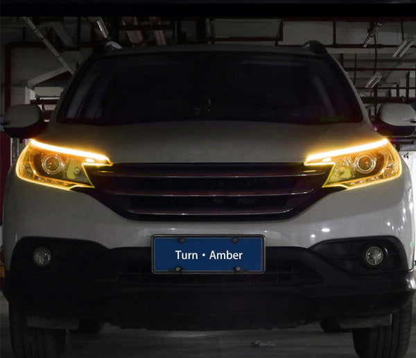2PCS Daytime Running LED Light Waterproof Car Soft Tube LED Strip DRL Flowing Turn Signal Lights 30mm